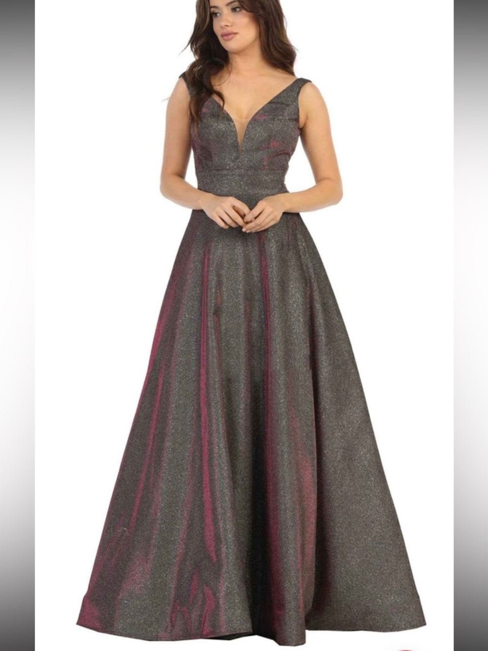 May Queen Shimmering Ball Gown with Purple Iridescence